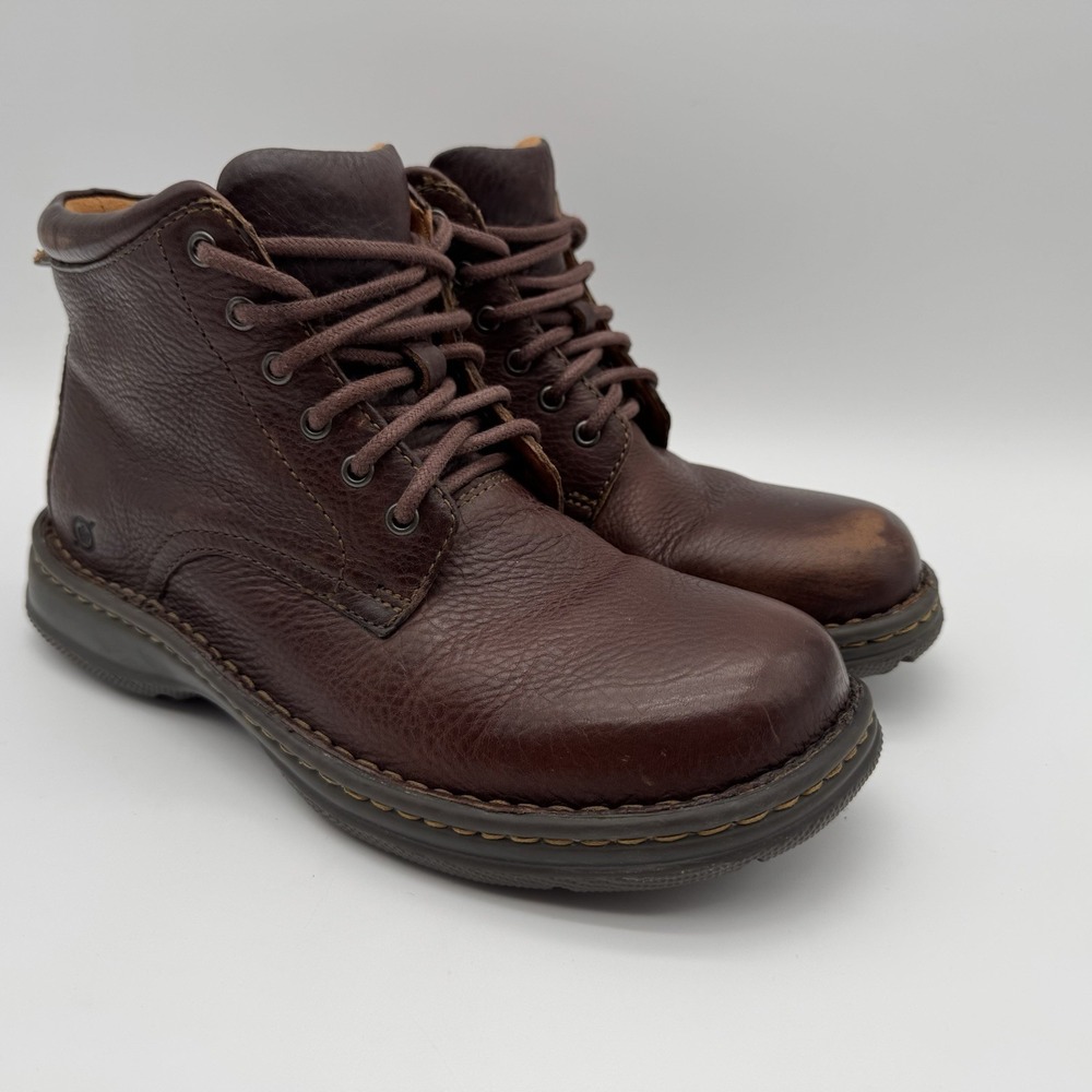 BORN Mens‎ Size 8 Leather Lace Up Ankle Boots Brown M6782